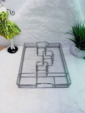 Chrome Wire Make Up Organizer Counter Top Tray w/ Dividers 💄